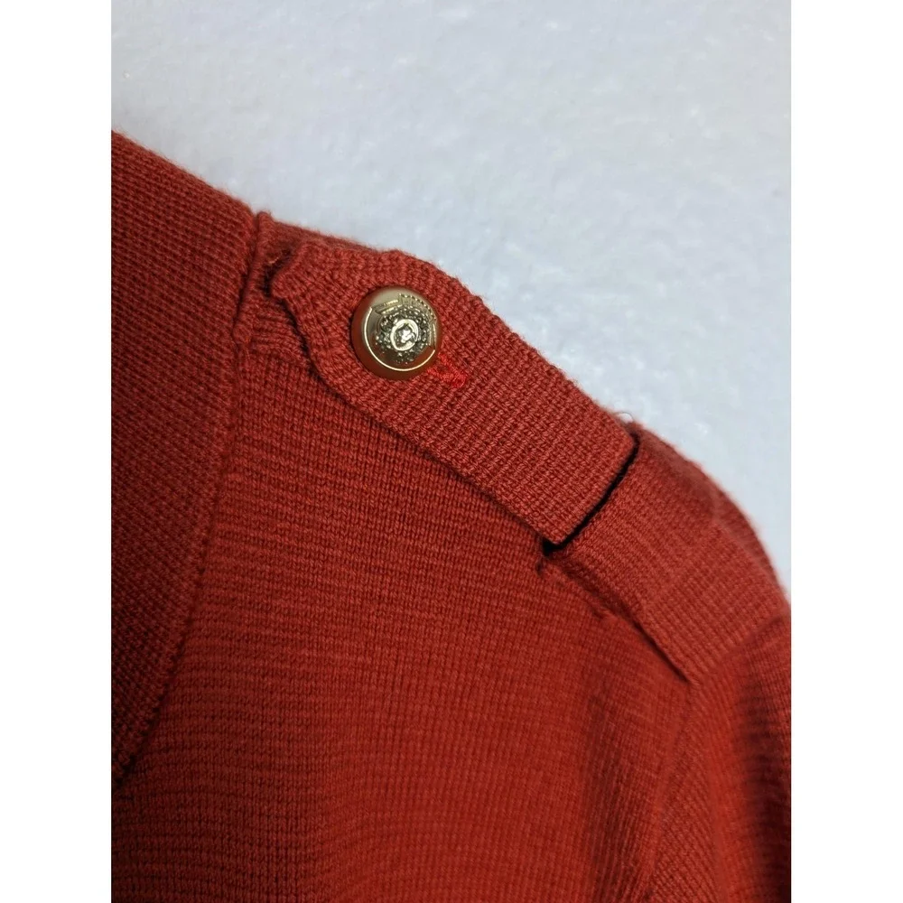 Talbots‎ Cardigan Womens 1X Orange Collarless Crew Neck Pockets Lightweight